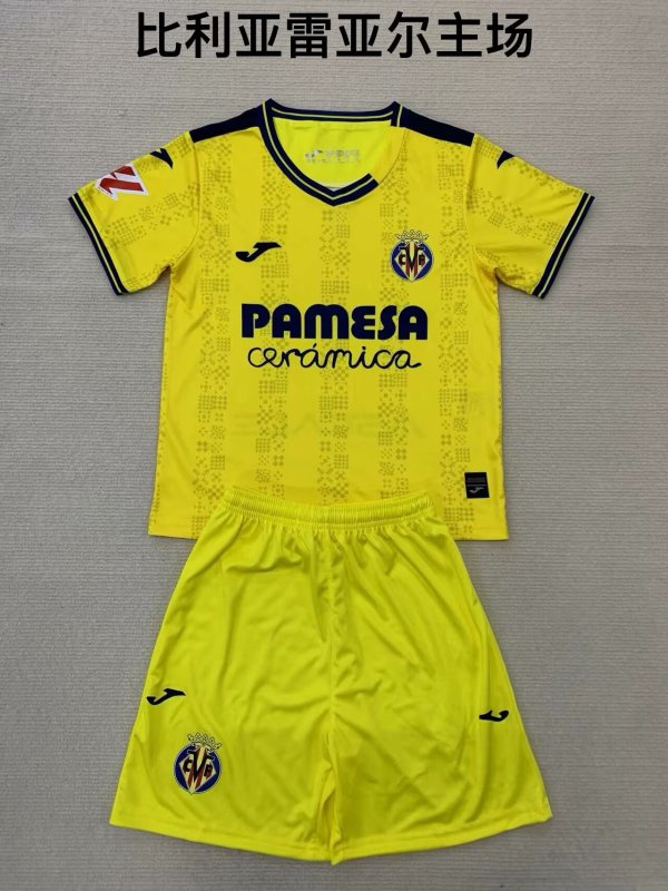 Villarreal  Home kids   1:1 Quality Soccer Jersey   24-25