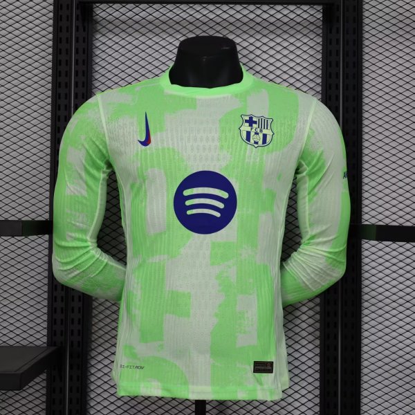 Barcelona third away Long Sleeve Player  1:1 Quality Soccer Jersey   24-25