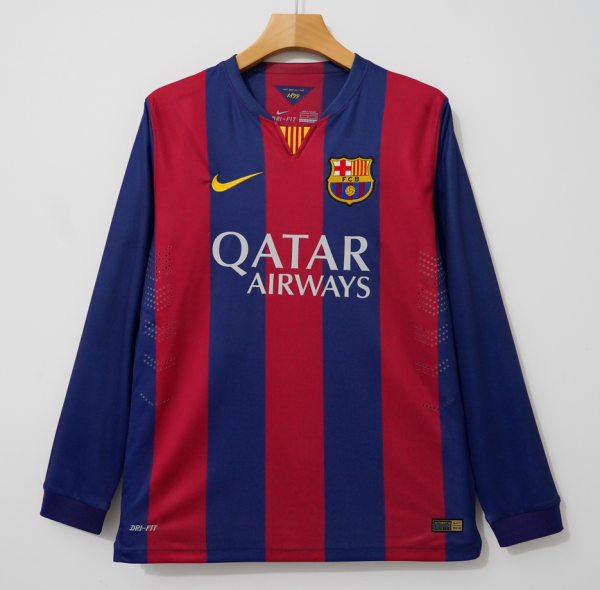 Retro Barcelona long  Home  1:1 Quality Soccer Jersey  2014-2015