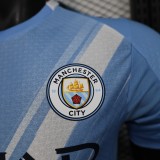 Manchester City home Player  1:1 Quality Soccer Jersey   25-26