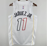 Miami Heat JAQUEZ JR. #11 White City Edition NBA Jerseys 24-25