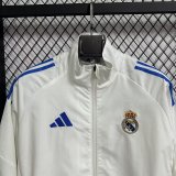 Real Madrid  Windbreaker  White 1:1 Quality Soccer Jersey  25-26