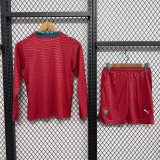 Portugal  Home Long Sleeve  Kids 1:1 Quality Soccer Jersey   26-27 (2026)