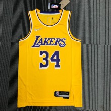 Los Angeles Lakers  75 Year  Yellow #34 O'NEAL   1:1 Quality NBA Season Jerseys 2022