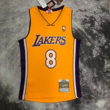 Los Angeles Lakers Yollow  Kobe  #8 BRYANT V-neck  1:1 Quality NBA Season Jerseys  1999-2000