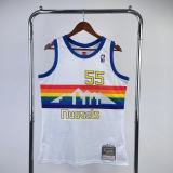 Denver Nuggets Retro White #55 MUTOMBO 1:1 Quality NBA  Season Jerseys 1991-1992