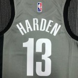 Brooklyn Nets Grey #13  HARDEN 1:1 Quality NBA  Season Jerseys 75 Year