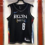Brooklyn Nets City Edition graffiti Black #6 JORDAN  1:1 Quality NBA  Season Jerseys 2021