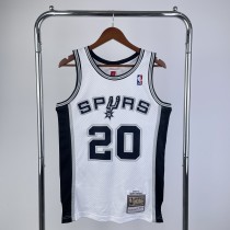 San Antonio Spurs Retro White #21 GINOBILI 1:1 Quality NBA  Season Jerseys 2002-2003