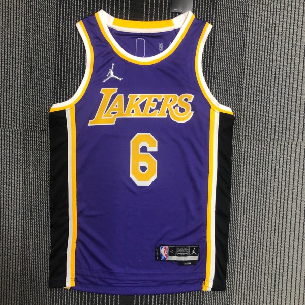 Los Angeles Lakers 75 Year Pruple #6 JAMES 1:1 Quality NBA Season Jerseys