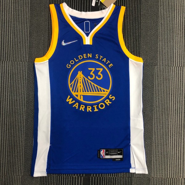 Golden State Warriors Blue V-Neck #33 WISEMAN 1:1 Quality NBA Season Jerseys 75 Year