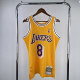 Los Angeles Lakers Kobe #8 BRYANT Yollow round neck NBA Jersey 1997