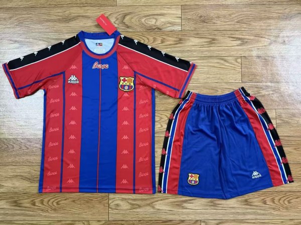 Retro Barcelona Home Kits Suit 1:1 Quality Soccer Jersey 1997-1998