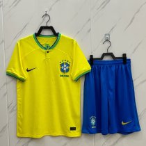 Brazil Home Fans Kits Suit  1:1 Quality Soccer Jersey 2022