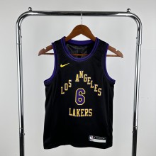 Los Angeles Lakers Kids City Edition Black  #6 James 1:1 Quality NBA  Season Jerseys  2026