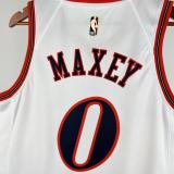 Philadelphia 76ers Retro White #0 MAXEY 1:1 Quality NBA  Season Jerseys 2026