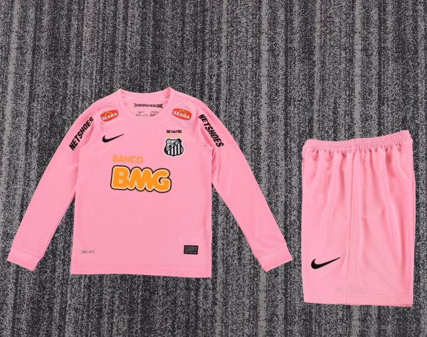 Retro Santos Third Away Long  Sleeve Kids   1:1 Quality Soccer Jersey 2012-2013