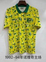 Retro Norwich City home 1:1 Quality Soccer Jersey  1992-1994
