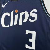 Los Angeles Clippers City Edition Black #3 PAUL 1:1 Quality NBA  Season Jerseys 2024