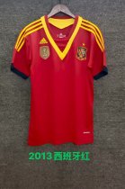 Retro Spain Home Red  1:1 Quality Soccer Jersey 2013