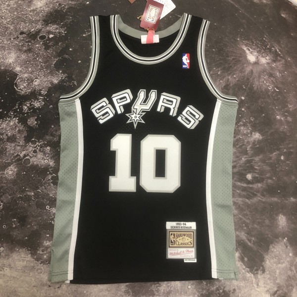 San Antonio Spurs Retro Black #10 RODMAN 1:1 Quality NBA  Season Jerseys 1993-1994
