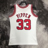 Chicago Bulls White #33 PIPPEN 1:1 Quality NBA  Season Jerseys  1998