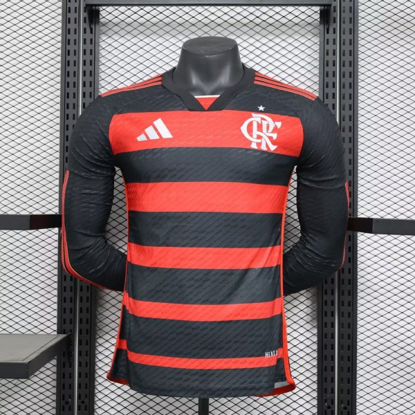 Flamenco home Long sleeves player  1:1 Quality Soccer Jersey   24-25