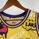 Los Angeles Lakers Yellow Graffiti  #34 O'NEAL  1:1 Quality NBA Season Jerseys 1996-1997