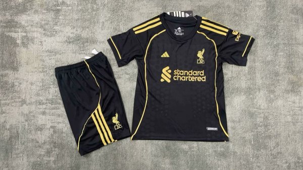 Liverpool Away Kids 1:1 Quality Soccer Jersey   25-26