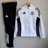 Manchester United Windbreaker Sets With pants  White 1:1 Quality Soccer Jersey  25-26