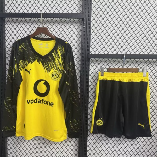 Dortmund Home Long With Pants Sets Fans 1:1 Quality Soccer Jersey  25-26