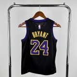 Los Angeles Lakers kids City Edition Kobe  #24 BRYANT  Black NBA Jerseys 2024