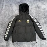 Argentina Windbreaker  Cotton clothing Jacket Black  White 1:1 Quality Soccer Jersey  25-26