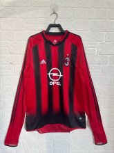 Retro AC Milan long  home  Fans 1:1 Quality Soccer Jersey    2004-2005
