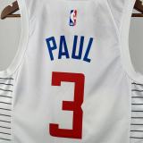 Los Angeles Clippers White #3 PAUL 1:1 Quality NBA  Season Jerseys 2023