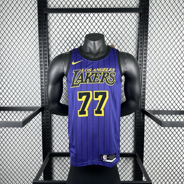 Los Angeles Lakers purple   #77 DONCIC   1:1 Quality NBA Jerseys  2021
