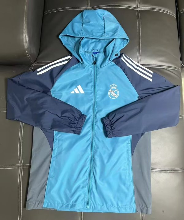 Real Madrid  Windbreaker  Blue 1:1 Quality Soccer Jersey  25-26