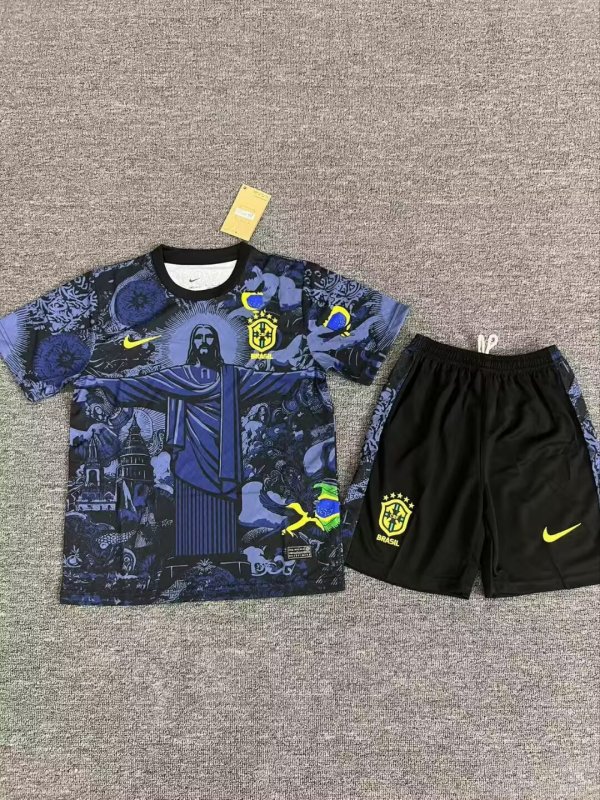 Brazil Jesus Special Edition Kids 1:1 Quality Soccer Jersey 25-26