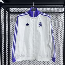 Real Madrid  Windbreaker  White 1:1 Quality Soccer Jersey  25-26