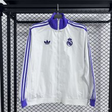 Real Madrid  Windbreaker  White 1:1 Quality Soccer Jersey  25-26