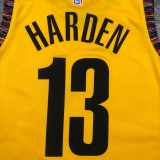Brooklyn Nets Commemorate Edition Yellow #13 HARDEN  1:1 Quality NBA  Season Jerseys 2020