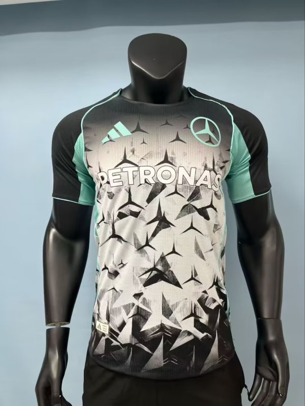 F1 Mercedes-Benz White Balck  1:1 Quality Soccer Jersey 25-26