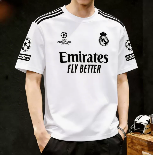 Real Madrid T-shirt White 100% Cotton Special Edition 1:1 Quality Soccer Jersey 26-27