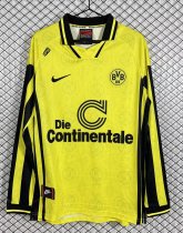 Retro Dortmund Home Fans Long Sleeve  1:1 Quality Soccer Jersey   1996-1997