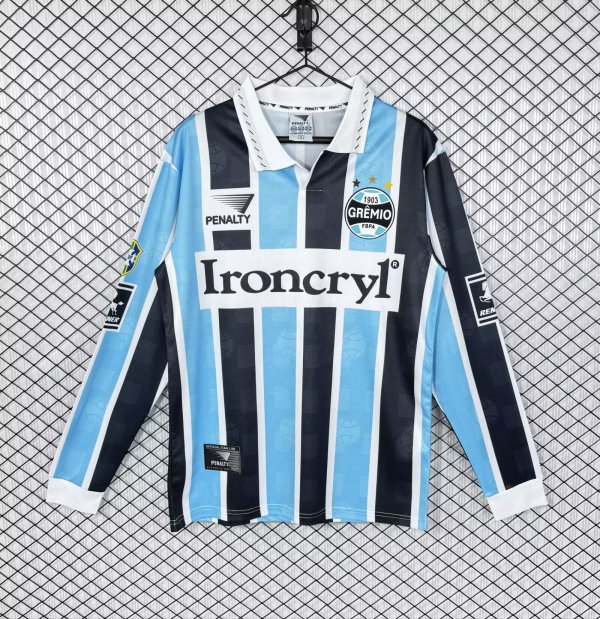Retro Gremio Home  Long Sleeve Fans 1:1 Quality Soccer Jersey  1997