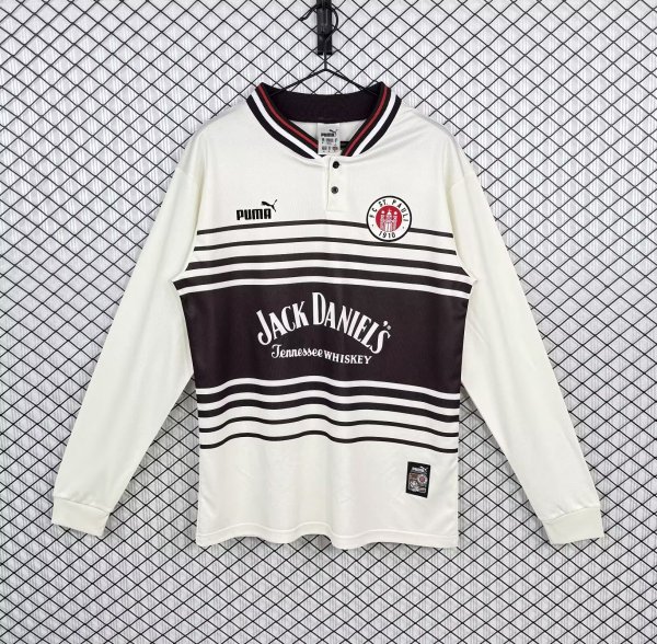Retro St. Pauli  Home Long Sleeve Fans 1:1 Quality Soccer Jersey 1997-1998