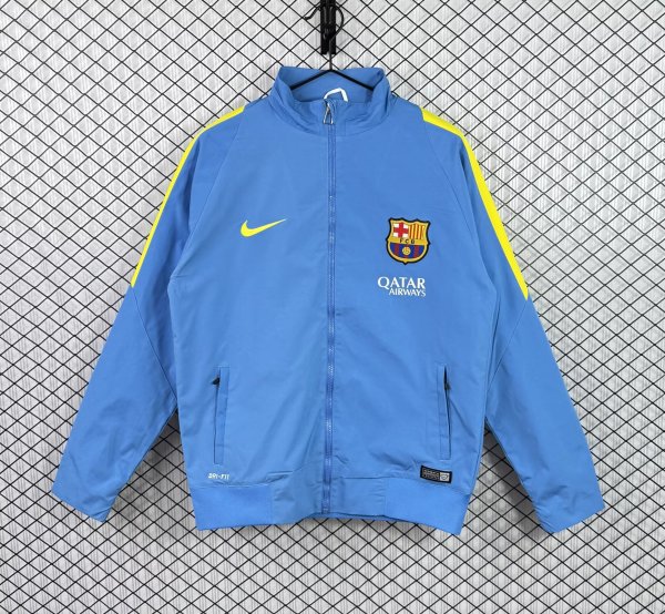 Retro Barcelona Windbreaker  Blue 1:1 Quality Soccer Jersey  2015-2016