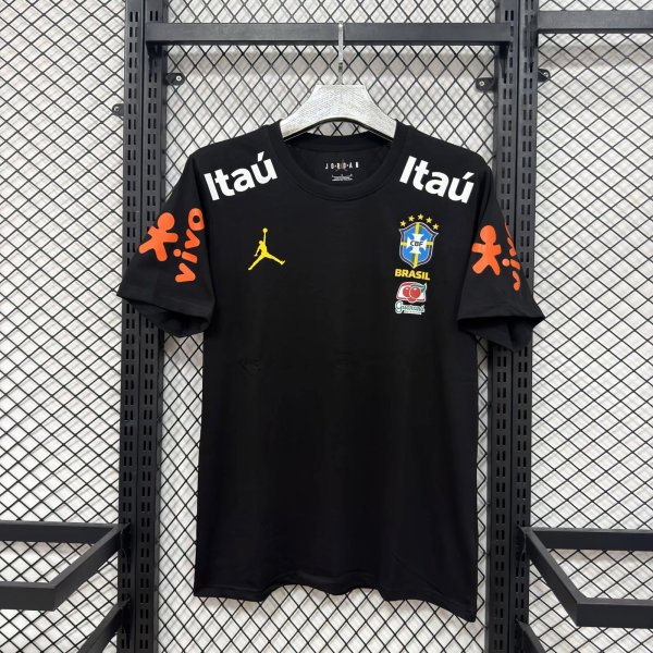 Brazil T-shirt  Fans Black 1:1 Quality Soccer Jersey  26-27 (2026)