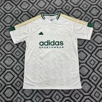 Copy Adidas Clover Classic White and Green stripes T-shirt  Green 1:1 Quality Soccer Jersey  25-26