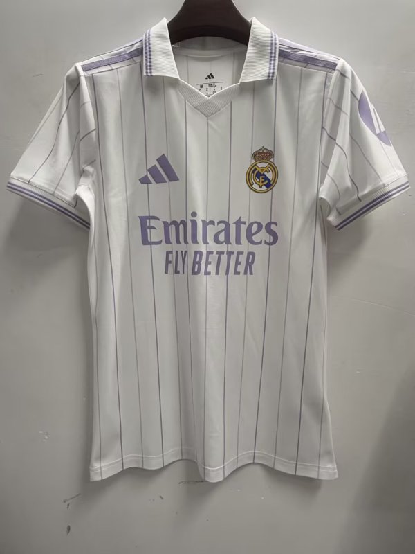 Real Madrid Retro Leisure Special Edition Fans White  1:1 Quality Soccer Jersey  26-27